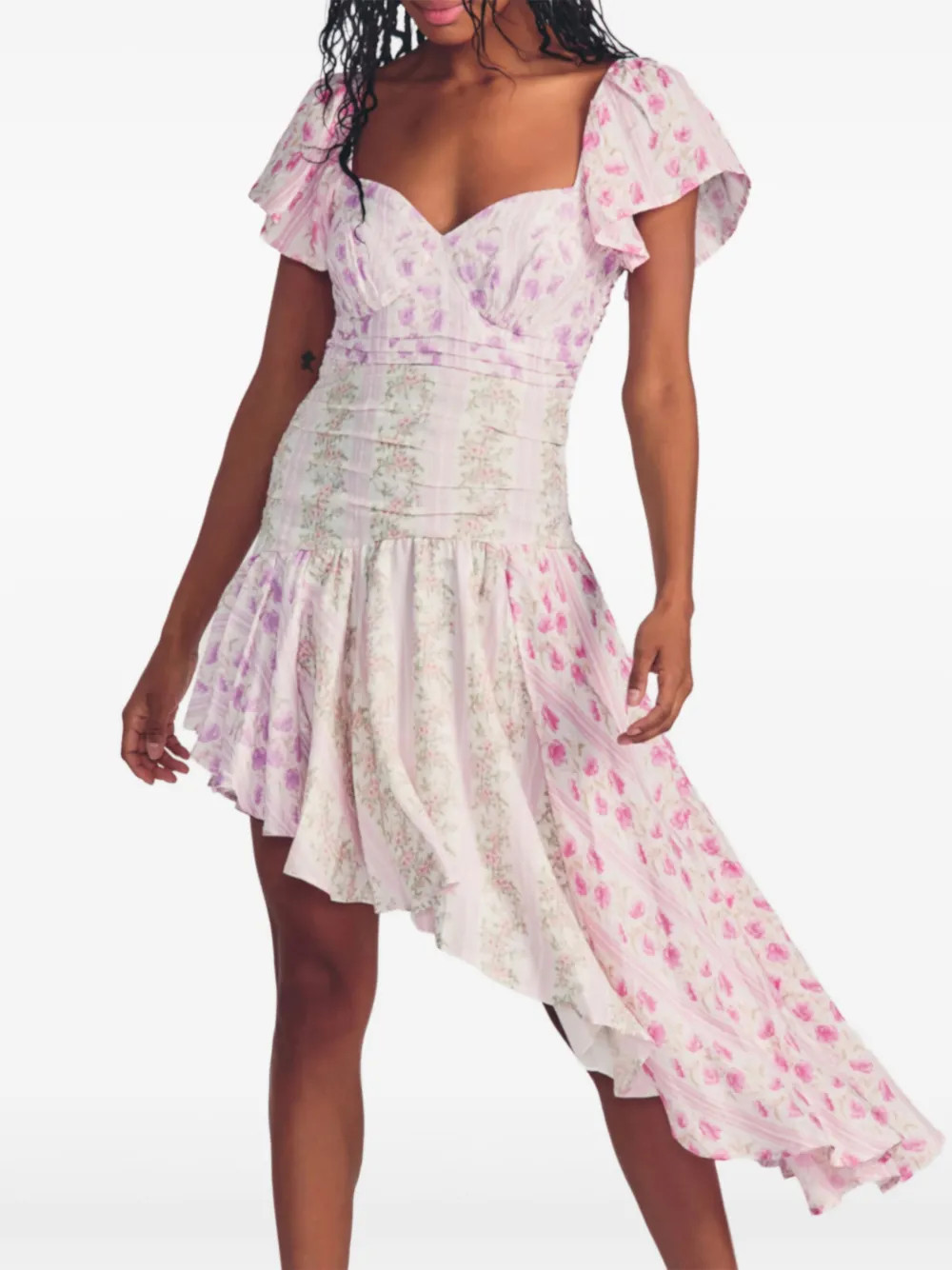 LoveShackFancy Irvine floral mini dress - Pink | Farfetch Global