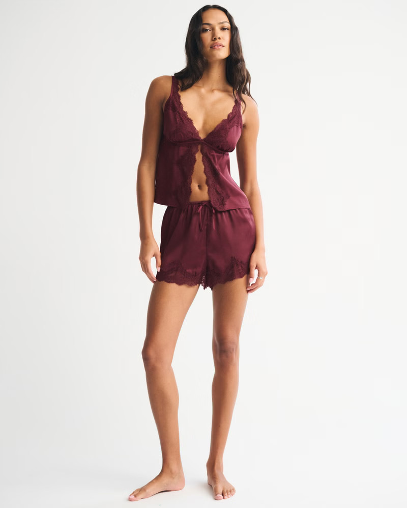 Women's Lace and Satin Sleep Short | Women's New Arrivals | Abercrombie.com | Abercrombie & Fitch (US)