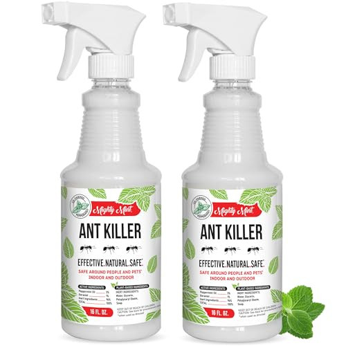 Mighty Mint Peppermint Oil Ant Killer Spray – Natural Ant Repellent for Indoor & Outdoor Use – Plant-Based Insect & Pest Control – 16 oz (Pack of 2) | Amazon (US)
