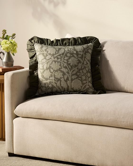 Loloi Chris Loves Julia Kathleen Collection PCJ0026 Green 18'' x 18'' Cover Only Pillow | Amazon (US)
