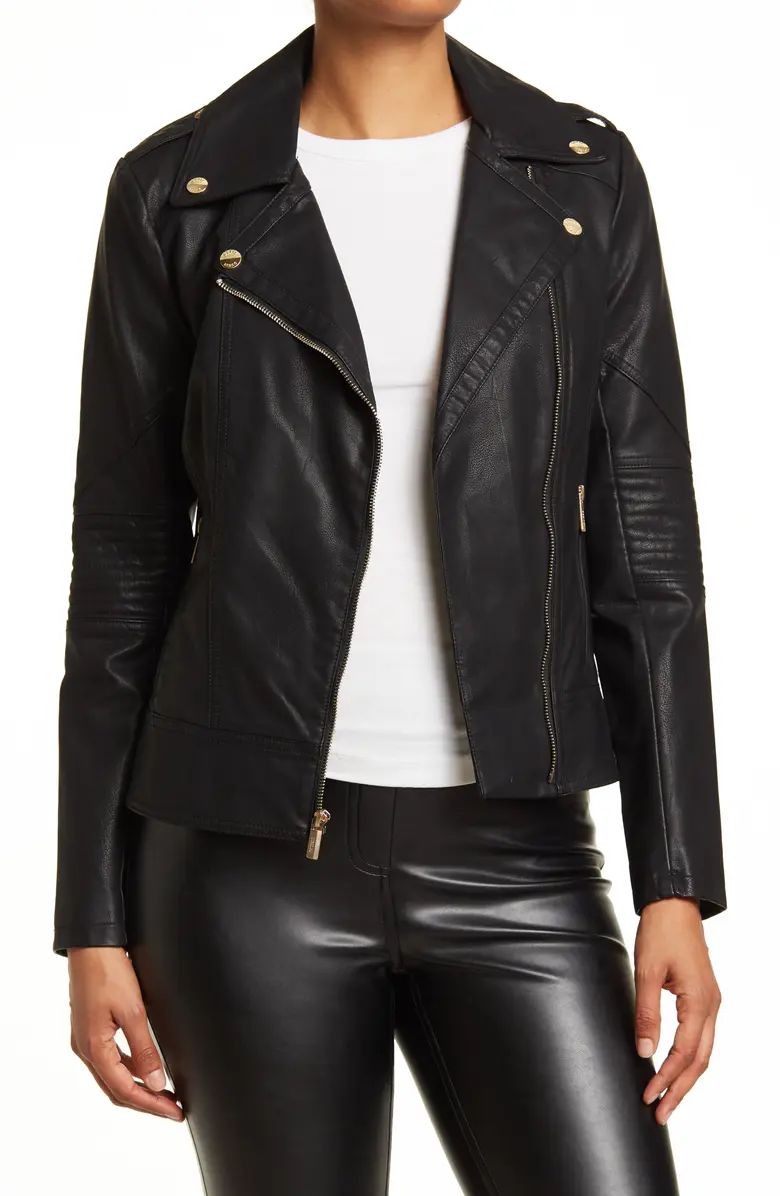 GUESS Faux Leather Asymmetrical Moto Jacket | Nordstromrack | Nordstrom Rack