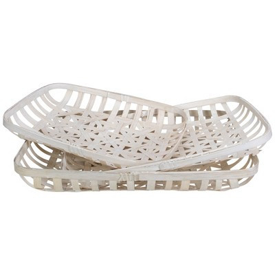 Northlight Rectangular Lattice Tobacco Baskets - White - Set of 3 | Target