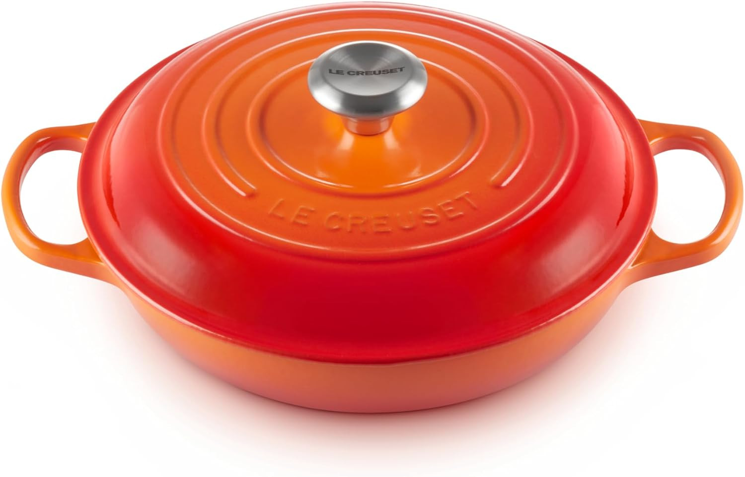 LE CREUSET Signature Sh.Casserole/braiser 26cm Flame SS Knob | Amazon (UK)