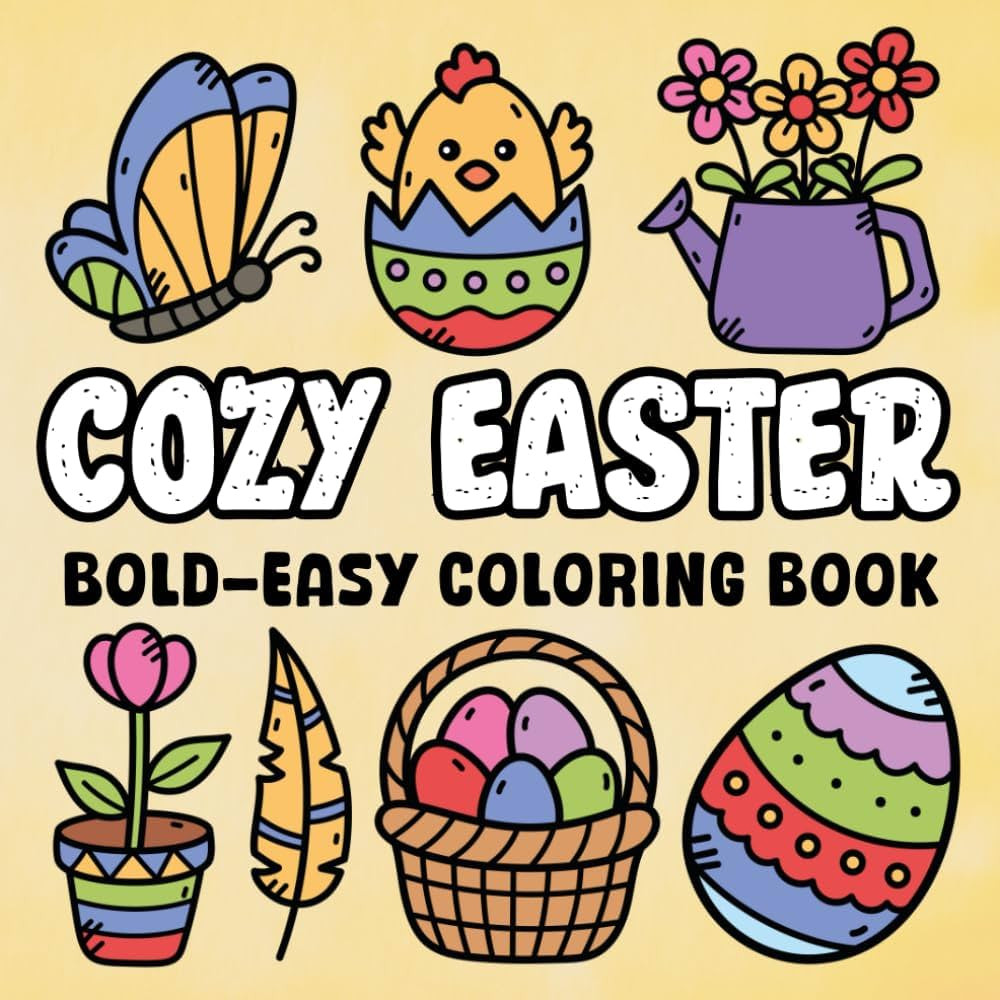 Easter Gifts For Kids Boys, Girls: Easter Bold & Easy Coloring Book: With +48 Simple Designs For ... | Amazon (US)