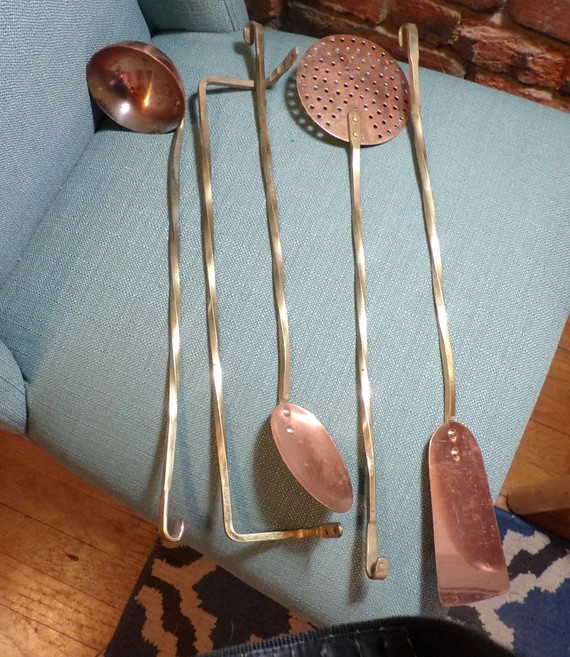 Vintage Copper Cooking Utensils With Brass Handles Copper - Etsy | Etsy (US)