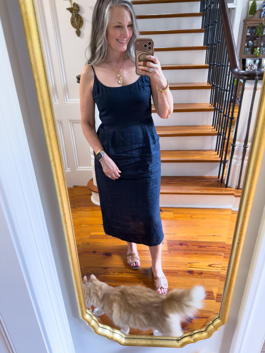 Dressed up or down this linen dress from Quince is a winner. It’s perfect for travel. The straps are adjustable.

#LTKSeasonal #LTKOver40 #LTKTravel