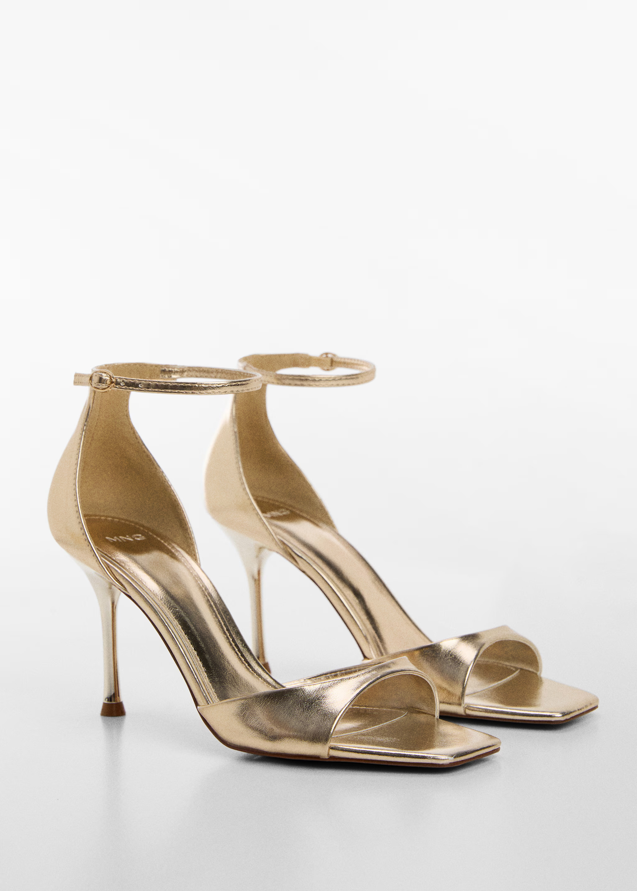 Metallic-effect heeled sandals - Women | MANGO United Kingdom | MANGO (UK)