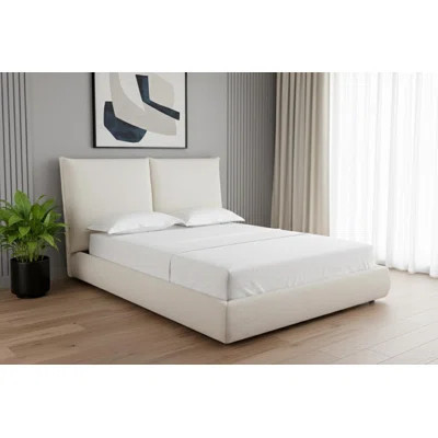 Beige Tufted Boucle Queen Bed Frame | Wayfair North America