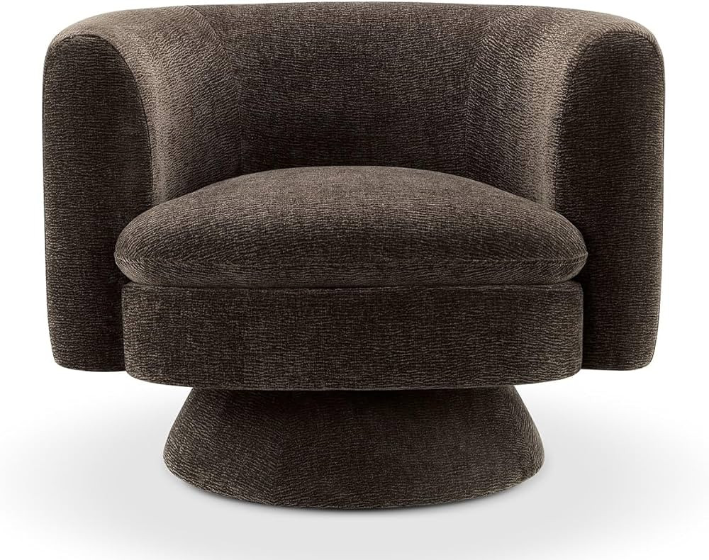 CHERS Swivel Accent Chair, Mid Century Modern Round Barrel Chairs, Upholstered Velvet Fabric Home... | Amazon (US)