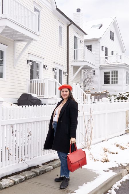 The perfect snowy day in Rowayton! ❄️❤️

Since moving to New England, I’ve learned to really this off-season, where the world slows down and I can embrace the cozy life. 

On our Coastal New England winter day, I’m wearing lots of J. Crew, including the ever-popular Lady Jacket Sweater, and Chelsea Boots from Margaux. 🖤

Size Large in Tee and Sweater, Size 32 in J. Crew Jeans (up one size to fit the baby bump) 👶🏻