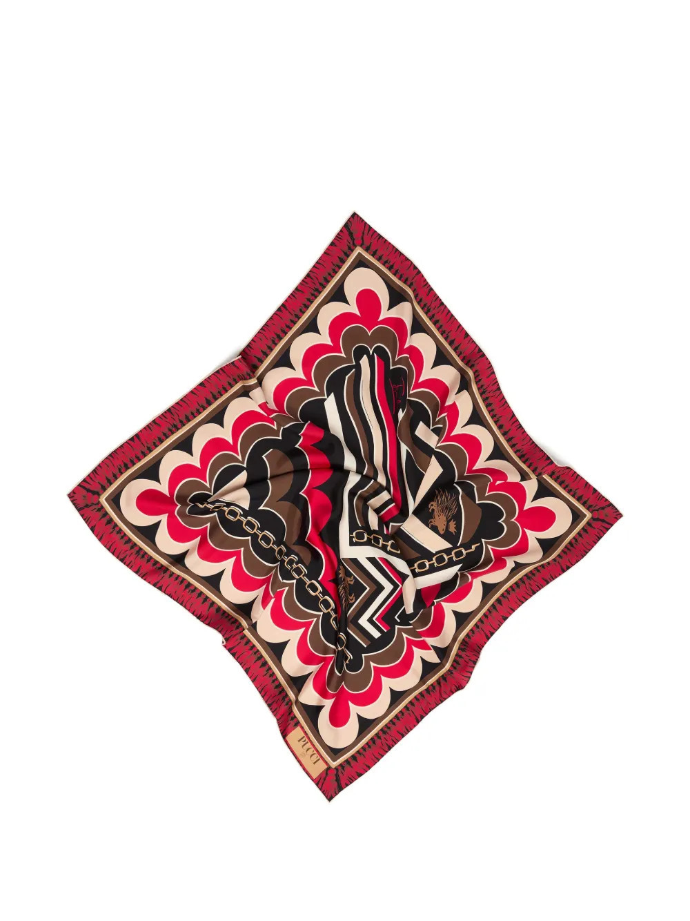 PUCCI Istrice print silk carre scarf - Red | Farfetch Global
