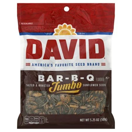 David Jumbo Roasted & Salted Bar-B-Q Sunflower Seeds, 5.25 Oz. | Walmart (US)