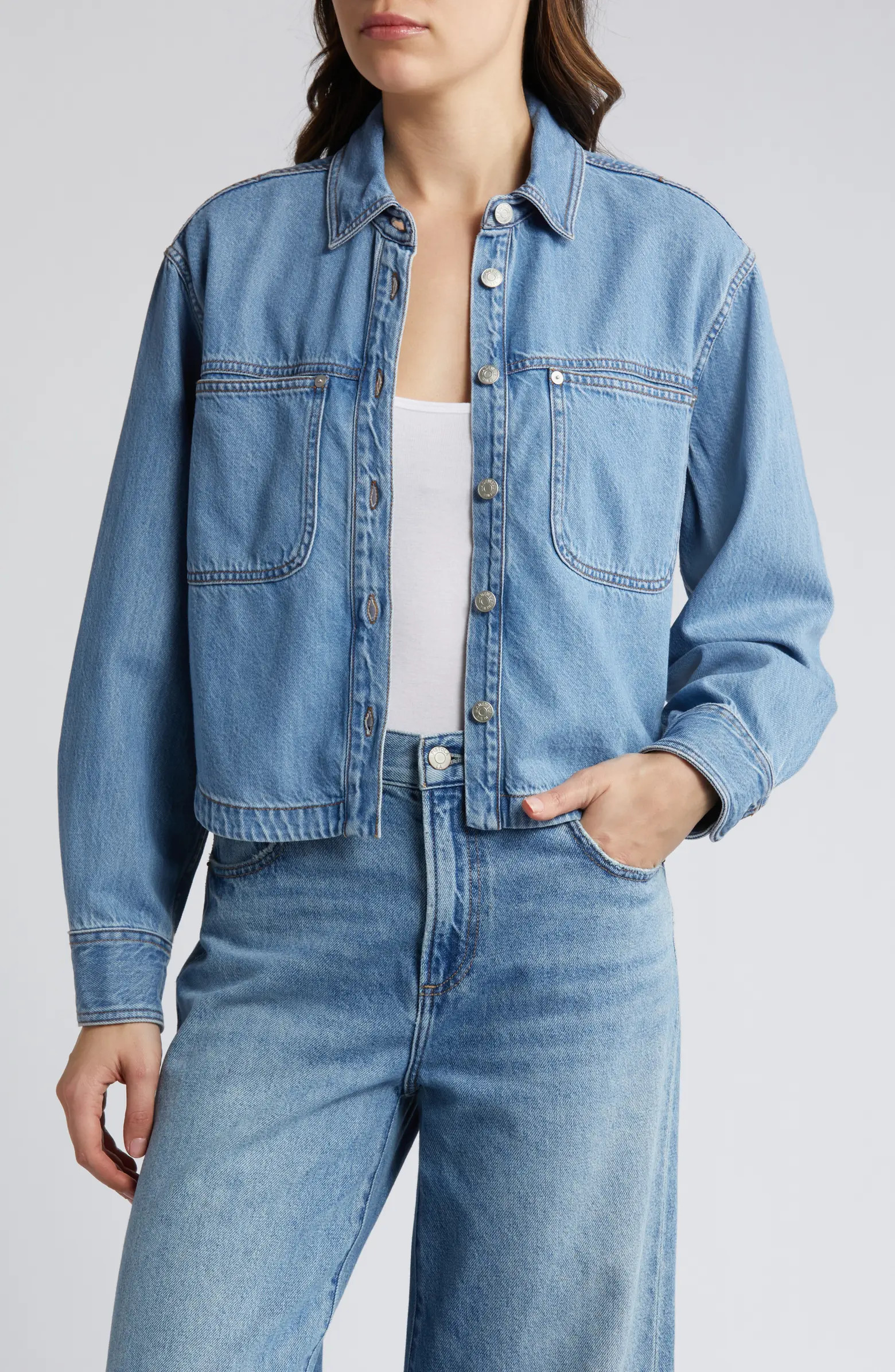 Madewell Denim Crop Shirt | Nordstrom | Nordstrom