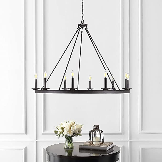 Safavieh CHA4017A Telta Oil-Rubbed Bronze 10-Light (LED Bulbs Included) Chandelier, Black | Amazon (US)