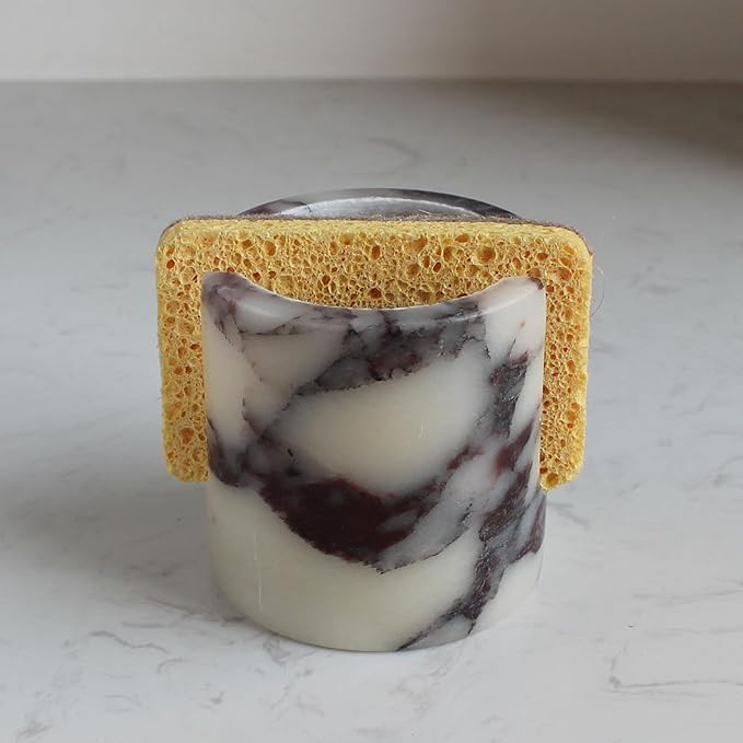 Natural Travertine Marble Sponge Holder for Kitchen Sink, Drying Rack, Compact Sink Caddy Organiz... | Amazon (US)