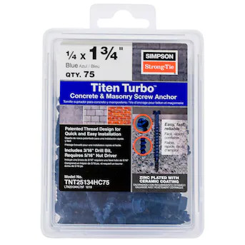 Simpson Strong-Tie 1/4-in x 1-3/4-in Concrete Screw Anchors 75-Pack Lowes.com | Lowe's