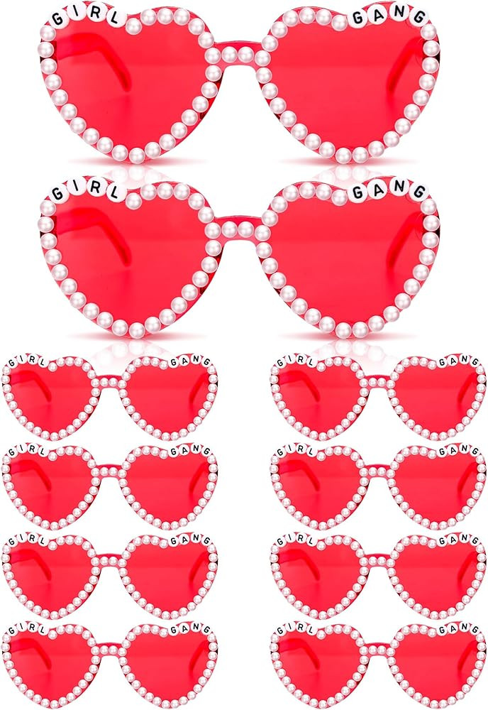 Saysurey 12 Pcs Galentine Party Supplies Valentine Favors for Women Happy Galentines Heart Sungla... | Amazon (US)