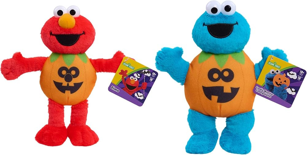 Just Play Sesame Street Elmo & Cookie Monster Small Halloween Plush 2-Pack, Sustainable Stuffed A... | Amazon (US)