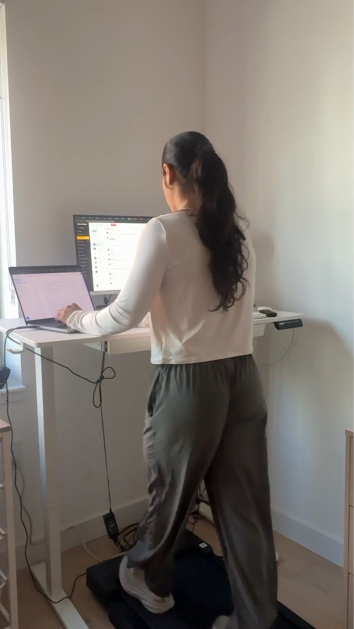 Standing Desk + Walking Pad Setup