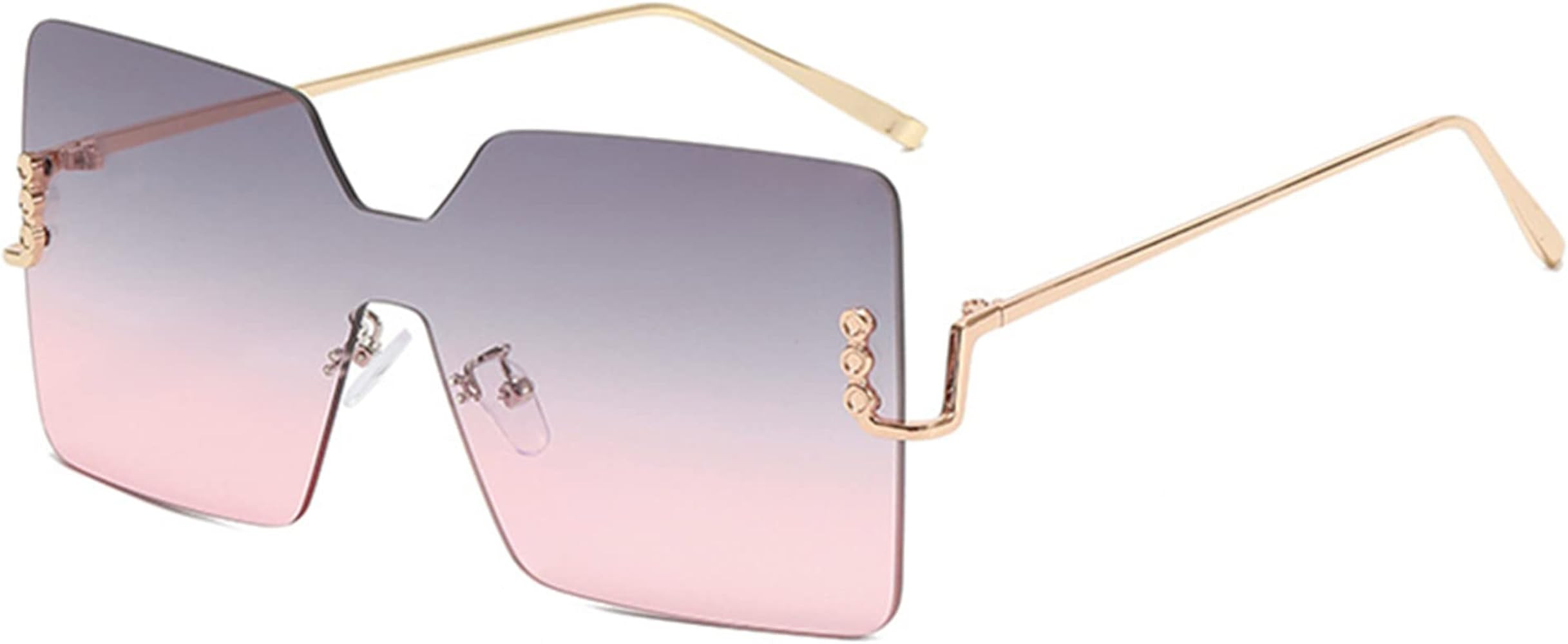 Oversized Fashion Square Sunglasses For Women Men UV 400 Protection Gradient Frame | Amazon (US)