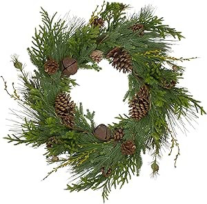 Rustic Green and Brown Artificial Christmas Pinecone Wreath - 30-inch, Unlit | Amazon (US)