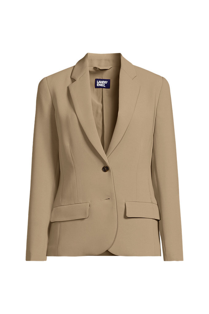 Women's Plus Size Crepe Fluid Blazer - Lands' End - Brown - 16W | Lands' End (US)