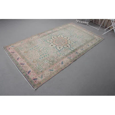 Authentic Turkish Vintage Rug in Beige Tone with Antique Anatolian Style for Living Rooms | Wayfair North America