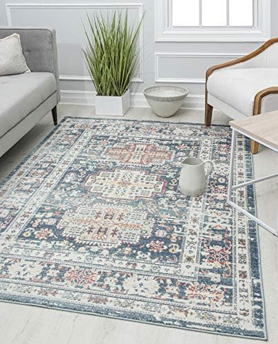 Rugs America GL55C Area Rug, 5'3" x 7', Prussian Sundara | Amazon (US)