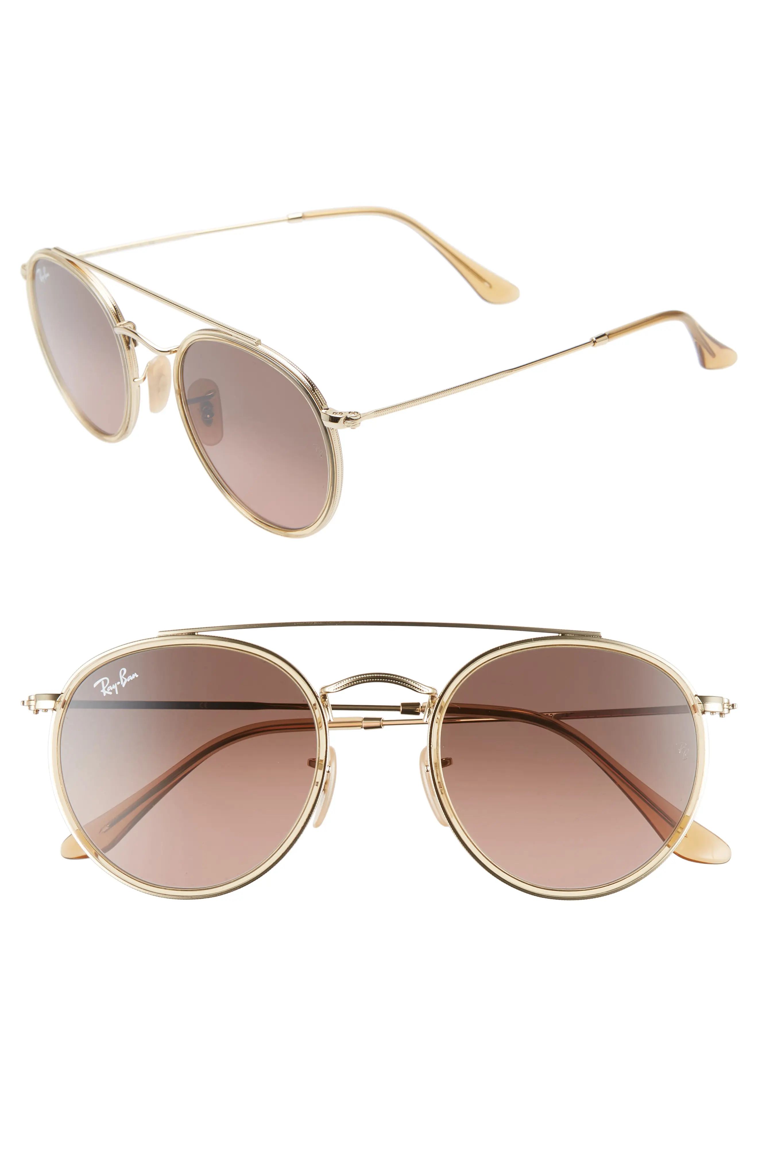 Women's Ray-Ban 51Mm Aviator Gradient Lens Sunglasses - Gold/ Brown Gradient | Nordstrom
