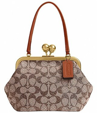 COACH Crystal Signature Jacquard Kisslock 16 Frame Bag - Burnished Amber | Dillard's