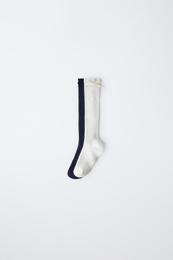 TWO-PACK OF HIGH SOCKS WITH BOW | Zara US