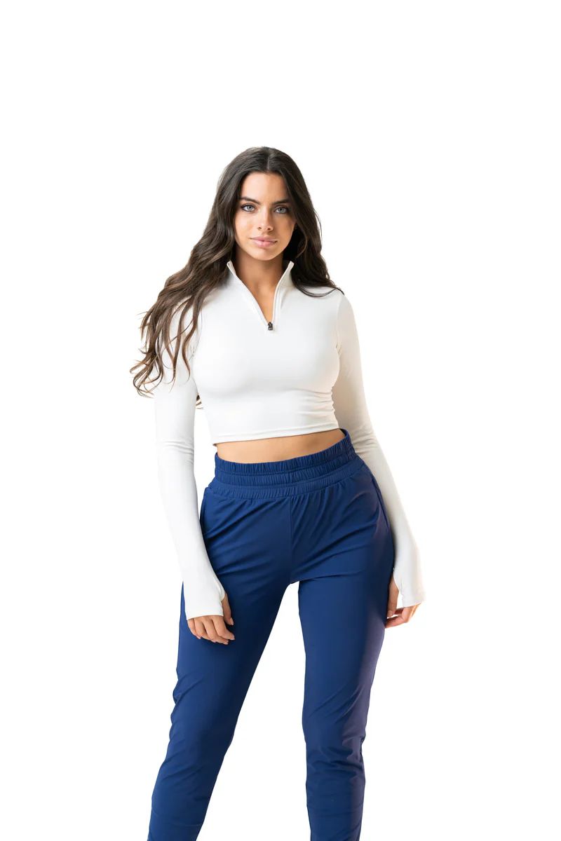 The Refine Cropped Zip - True North | Balance Athletica