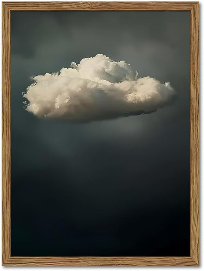 Dark Moody Cloud Wall Art Vintage Sky White Cloud Wall Decor Picture, Maximalist Canvas Print pai... | Amazon (US)