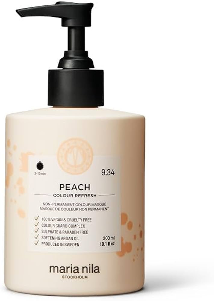 Maria Nila Colour Refresh, Peach 10.1 Fl Oz, Peach Hair Mask, Semi-Permanent Pigments, 100% Vegan... | Amazon (US)