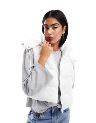 Cotton:On hooded puffer vest in white | ASOS | ASOS (Global)