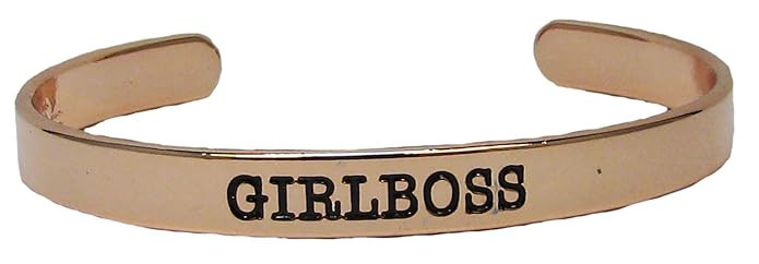 Sports Accessory Store Bracelet Girlboss Rose Gold Cuff Bangle Jewelry Gift Girl Boss Power Stack... | Amazon (US)