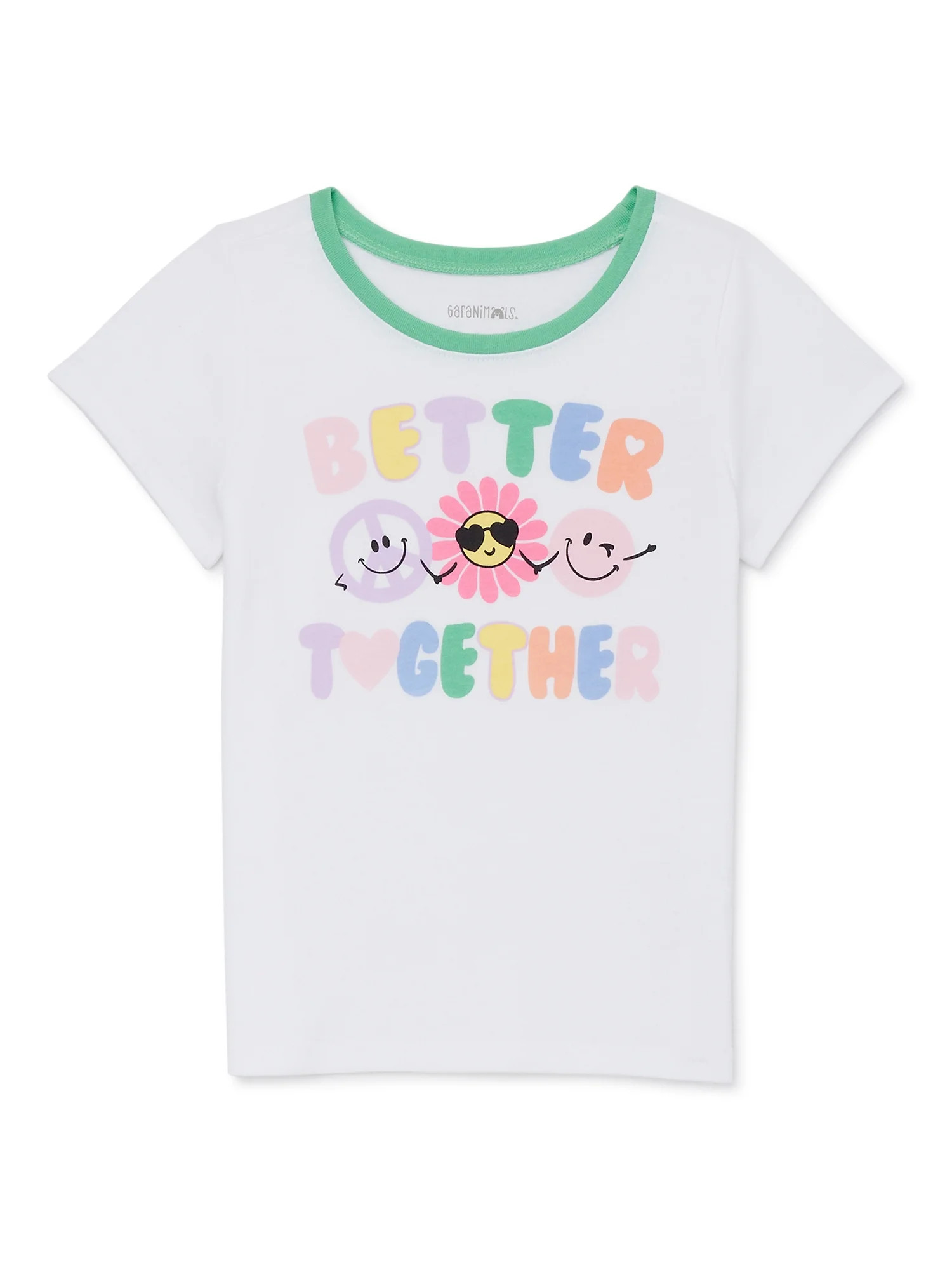 Garanimals Toddler Girl Short Sleeve Graphic Ringer T-Shirt, Sizes 18M-5T - Walmart.com | Walmart (US)