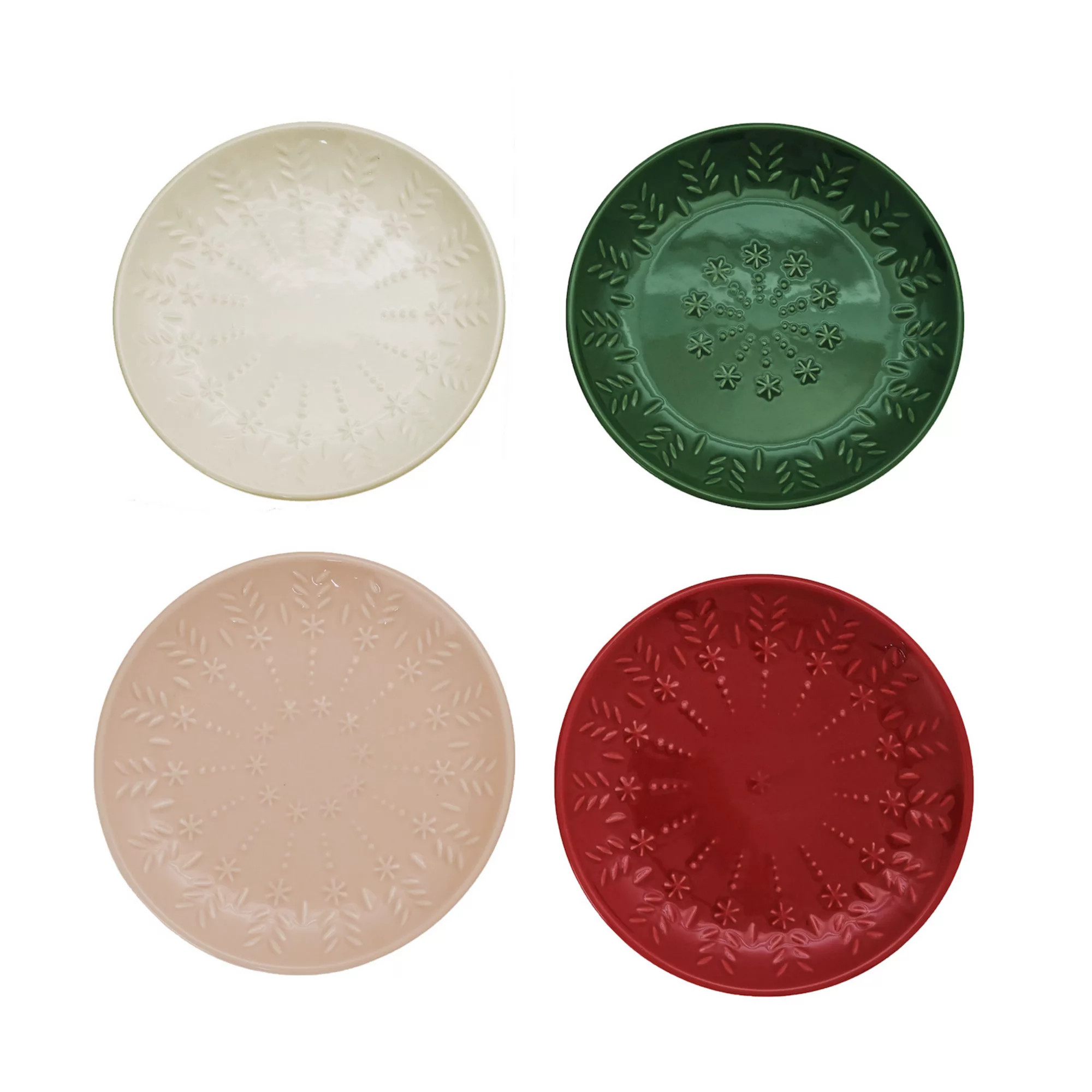 St. Nicholas Square® 4-Piece Holiday Embossed App Plate Set | Kohl's