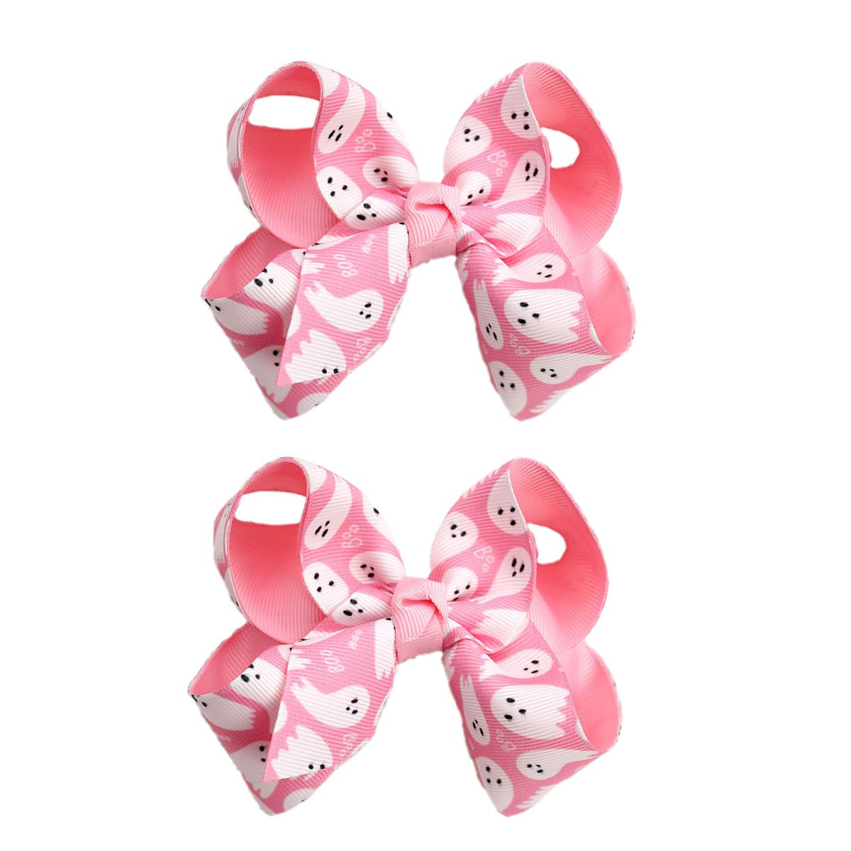 2Pcs Halloween Hair Bow Clips - Cartoon Printed Bowknot Orange Ghost Hairpins with Alligator Cost... | Amazon (US)