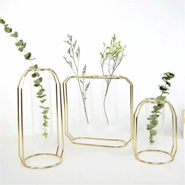 Glass Test Tube Design Vase Pot Holder Container Flowers Plants Home Decoration | Walmart (US)