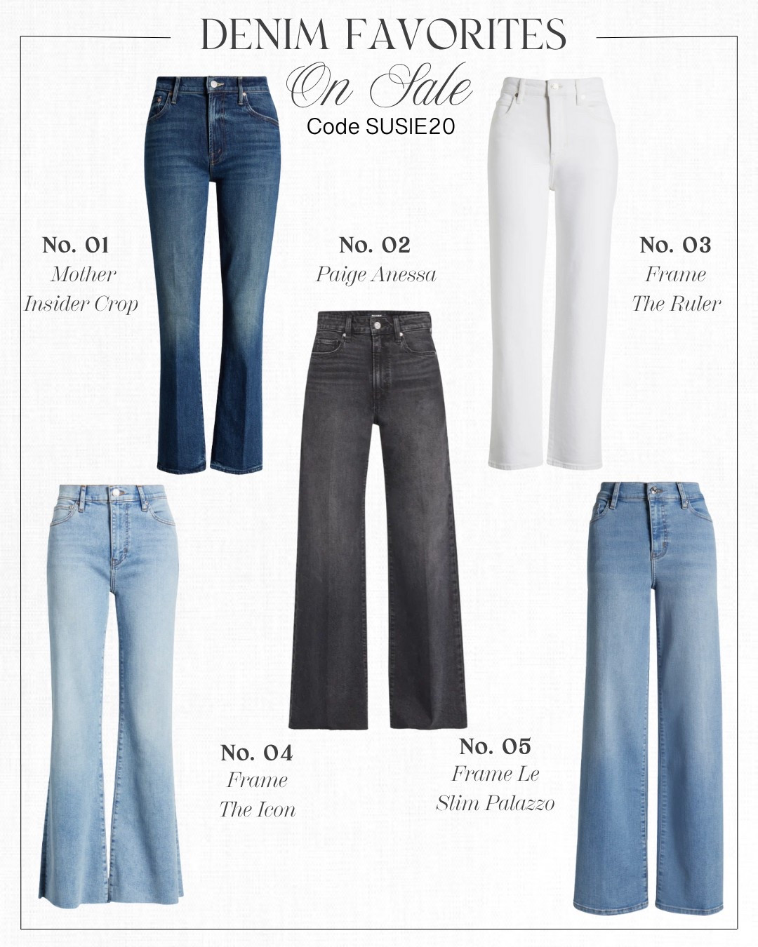 Some of my all time denim favorites @anthropologie are on sale through 6/30 with my code SUSIE20 #AnthroPartner 

#LTKPetite #LTKStyleTip #LTKSaleAlert