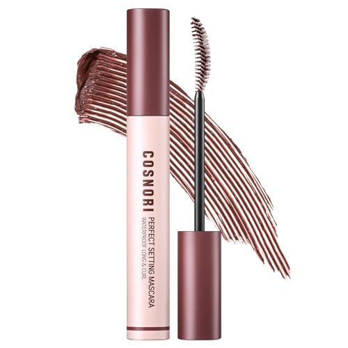 COSNORI Perfect Setting Waterproof Mascara Long&Curl 03 Rosy Brown – Long Lasting Smudge - Red Brown Mascara - Perfect for Auburn Hair & Hazel Eyes - K beauty - 0.23fl oz (7ml) | Amazon (US)