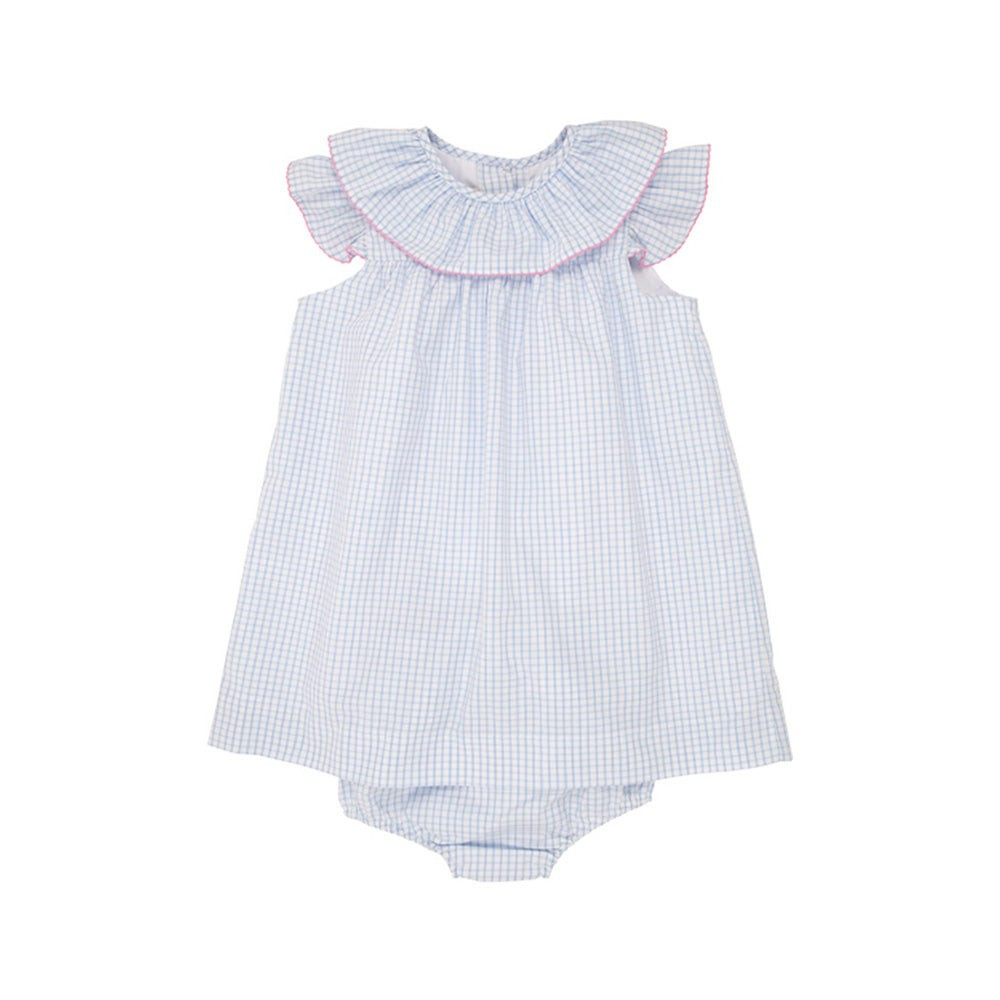 Dorothy Day Dress - Beale Street Blue Windowpane with Hamptons Hot Pink | The Beaufort Bonnet Company