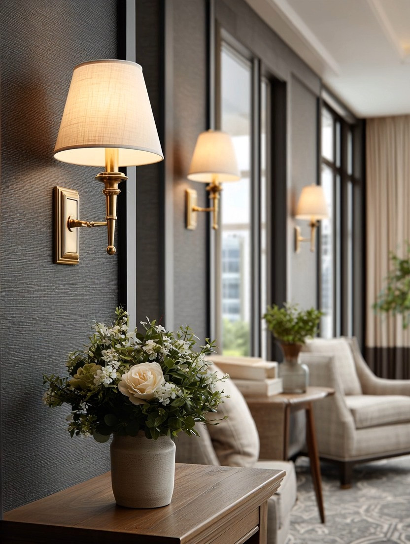 We love bringing pieces with history into modern interiors, and these antique-gold wall lamps with ivory shades are a perfect example. The silhouette feels traditional, but against a charcoal wall, the contrast makes them feel incredibly current.

And this is where wall lighting becomes more than lighting. Repeating the sconces along a wall creates rhythm, adds architectural interest and gives you that soft, layered glow that overhead lighting simply can’t replicate.

Pair them with natural wood, greenery and cleaner modern furniture and you get exactly the balance we love at Elegant & Driven: old and new, warm and modern, elegant without feeling overly decorated.

Explore our edit of gold wall lamps and sconces to create your own version of the look.

#walllighting #layeredlighting #golddetails #homedecor 

 #LTKHome