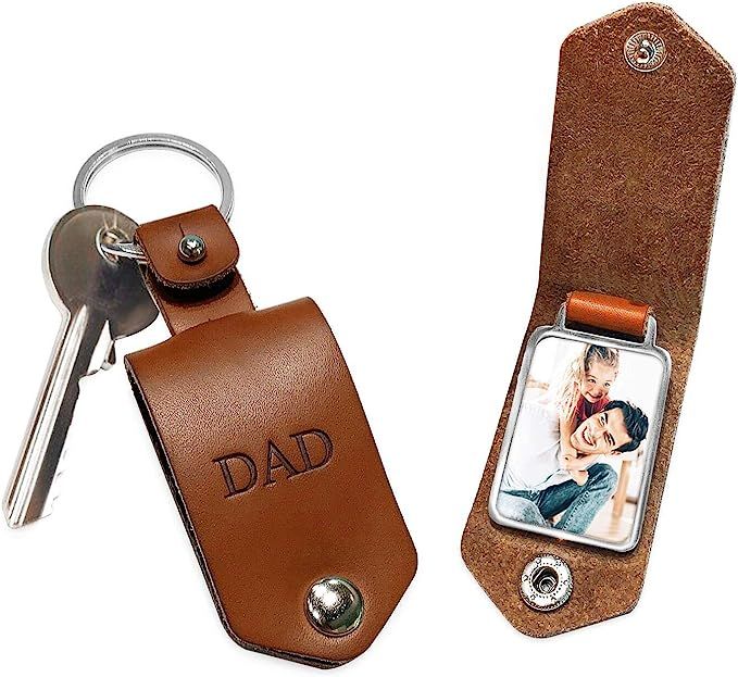 Dad Gifts - You Will Always Be My Hero Leather Photo Keychain - Daddy Gifts from Daughter - Perso... | Amazon (US)