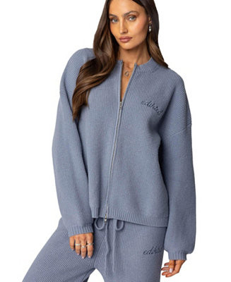 Women's Kris Ribbed Knit Zip Up Sweater | Macy's