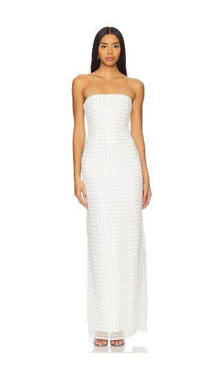 Reign Strapless Gown in White Gown Winter Gown White Winter Dress White Dress Winter Dress Outfits | Revolve Clothing (Global)