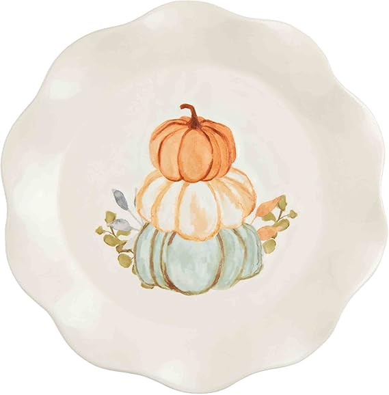 Mud Pie Thanksgiving Salad Plate, Stacked Pumpkins, 8" dia, 1 pc. only | Amazon (US)