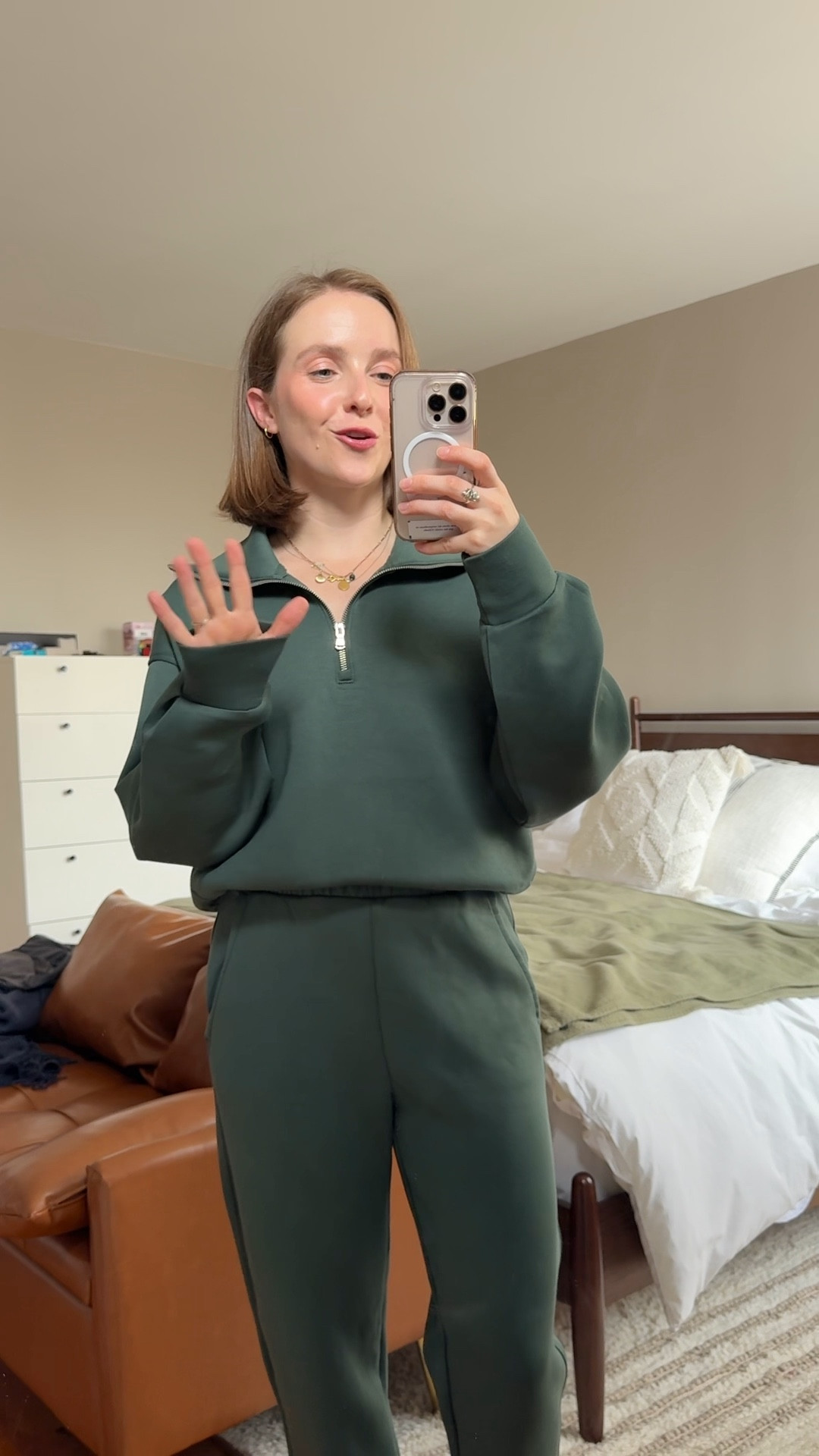 40% off old navy bounce fleece very similar to Spanx breathable material.
Own & love in a few colors 
Xs reg joggers (5ft 2 for reference)
Small sweatshirt could have done Xs


#LTKSaleAlert #LTKTravel #LTKPetite