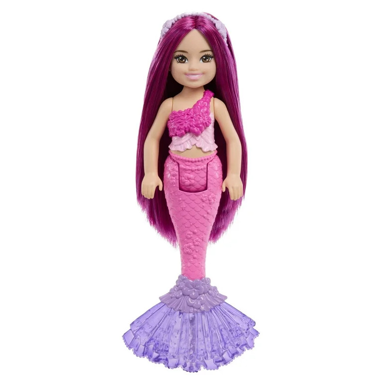 Barbie Chelsea Mermaid Small Doll with Pink Hair & Removable Hair Accessory, 6-inch Toy | Walmart (US)